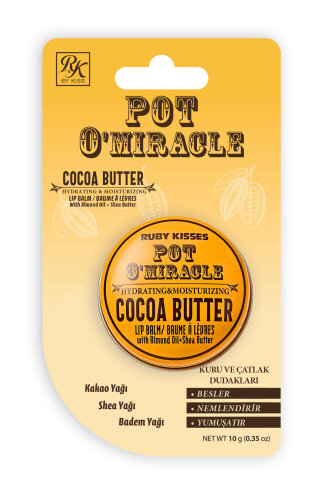 Pot O'Miracle Yoğun Nemlendirici ve Onarıcı Dudak Bakımı Kakao Yağı Özlü 10 G - 1