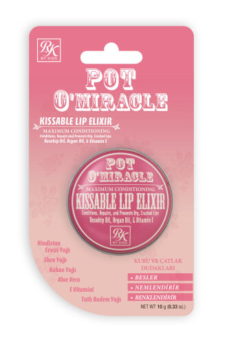 Pot O'Miracle Yoğun Nemlendirici, Renklendirici ve Onarıcı Dudak Bakımı Kuşburnu Yağı & Gül Özlü 10 G - 1