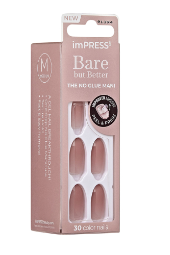 imPRESS Kendinden Yapışkanlı Takma Tırnak Oval Uzun Nude Ombre - 2