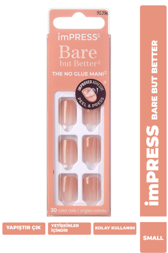 imPRESS Kendinden Yapışkanlı Takma Tırnak Kısa Nude Ombre - 1