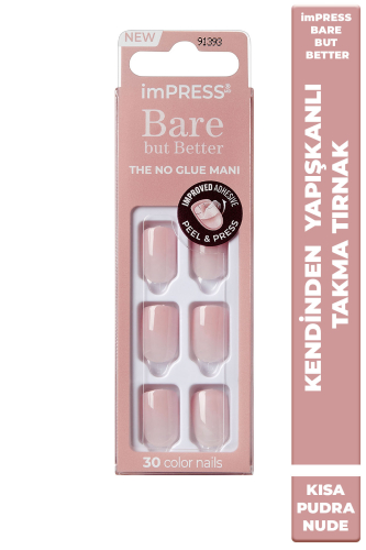 imPRESS Kendinden Yapışkanlı Takma Tırnak Kısa Pudra Ombre - imPRESS