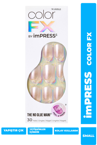 imPRESS Color FX Kendinden Yapışkanlı Takma Tırnak Kısa Simli Sedef - 1
