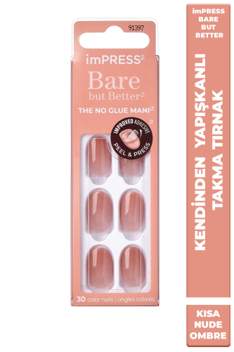 Kendinden Yapışkanlı Takma Tırnak Kısa Nude - 1