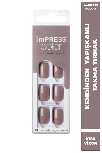 İmpress Color Kendinden Yapışkanlı Takma Tırnak Kısa Vizon - imPRESS