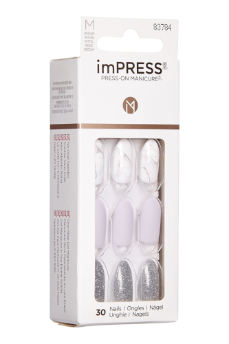 İmpress Kendinden Yapışkanlı Takma Tırnak Uzun Mermer Desenli Lila - 2