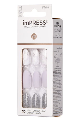 İmpress Kendinden Yapışkanlı Takma Tırnak Uzun Mermer Desenli Lila - 3