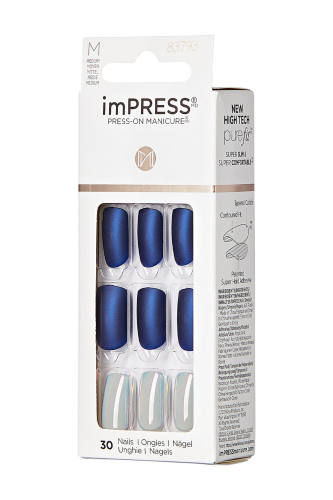 İmpress Kendinden Yapışkanlı Takma Tırnak Uzun Mat Mavi - 2