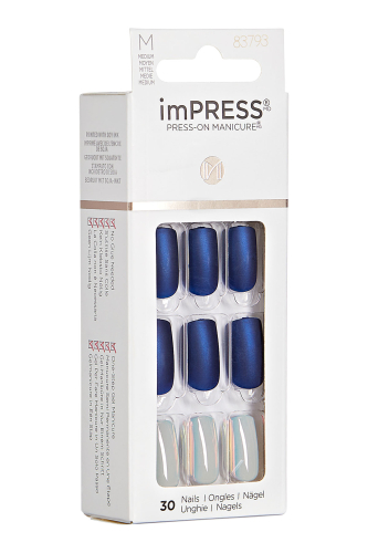 İmpress Kendinden Yapışkanlı Takma Tırnak Uzun Mat Mavi - 3