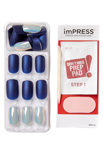 İmpress Kendinden Yapışkanlı Takma Tırnak Uzun Mat Mavi - 4