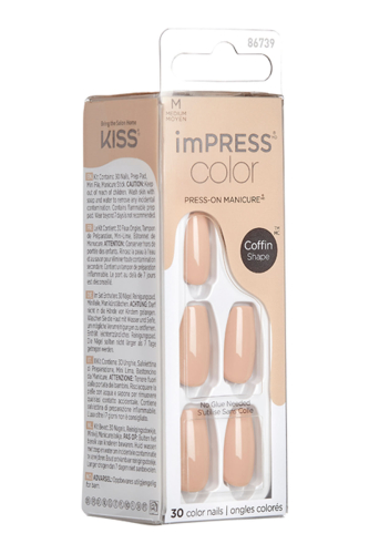İmpress Color Kendinden Yapışkanlı Takma Tırnak Uzun Nude Latte - 2