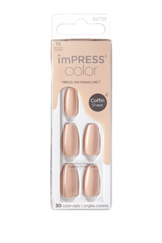 İmpress Color Kendinden Yapışkanlı Takma Tırnak Uzun Nude Latte - 4