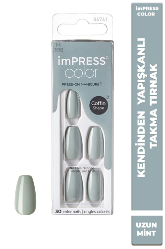 İmpress Color Kendinden Yapışkanlı Takma Tırnak Uzun Yeşil - 1