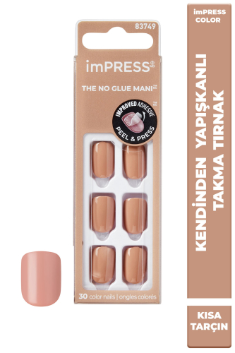 İmpress Color Kendinden Yapışkanlı Takma Tırnak Kısa Tarçın - imPRESS