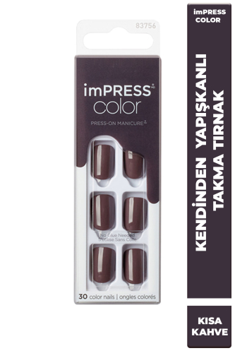 İmpress Color Kendinden Yapışkanlı Takma Tırnak Kısa Kahve - imPRESS