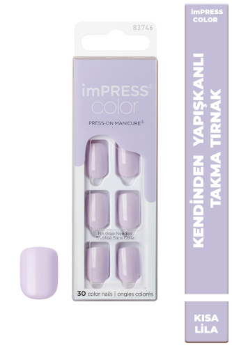 İmpress Color Kendinden Yapışkanlı Takma Tırnak Kısa Lila - imPRESS