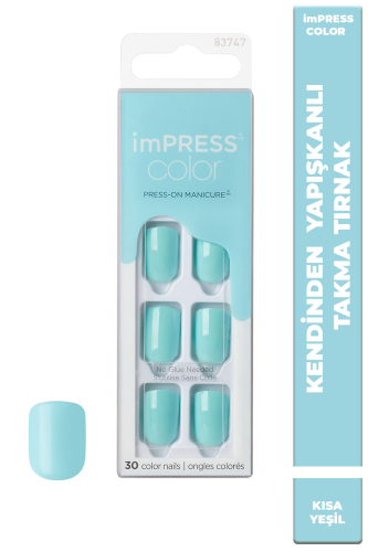 İmpress Color Kendinden Yapışkanlı Takma Tırnak Kısa Yeşil - imPRESS