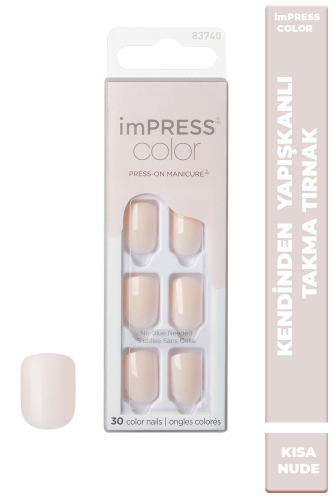 İmpress Color Kendinden Yapışkanlı Takma Tırnak Kısa Nude - imPRESS