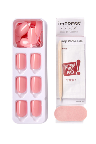 İmpress Color Kendinden Yapışkanlı Takma Tırnak Kısa Parlak Şeker Pembe - 4