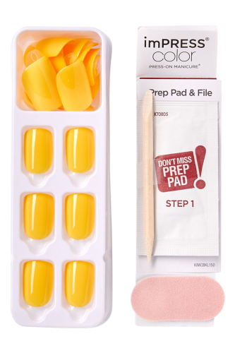 İmpress Color Kendinden Yapışkanlı Takma Tırnak Kısa Sarı - 4
