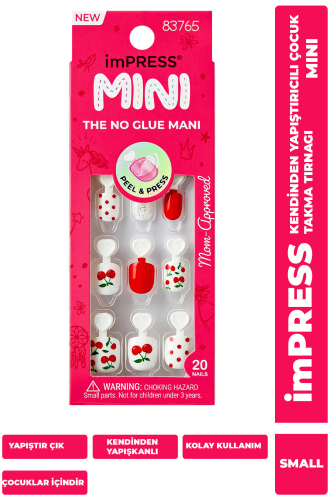 İmpress Mini Kendinden Yapışkanlı Çocuk Takma Tırnağı Kırmızı Desenli - imPRESS