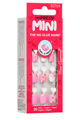 İmpress Mini Kendinden Yapışkanlı Çocuk Takma Tırnağı Pembe Desenli - 2