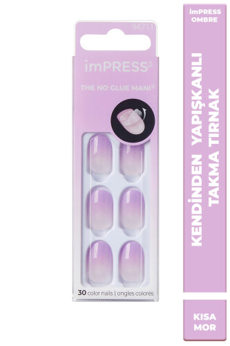 Kendinden Yapışkanlı Takma Tırnak Kısa Ombre Mor - imPRESS