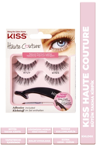 Kiss Bütün Doğal Takma Kirpik 2li %100 İnsan Saçı Yoğun - 1