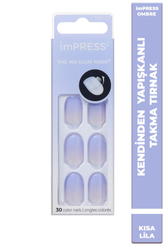 Kendinden Yapışkanlı Takma Tırnak Kısa Ombre Lila - imPRESS